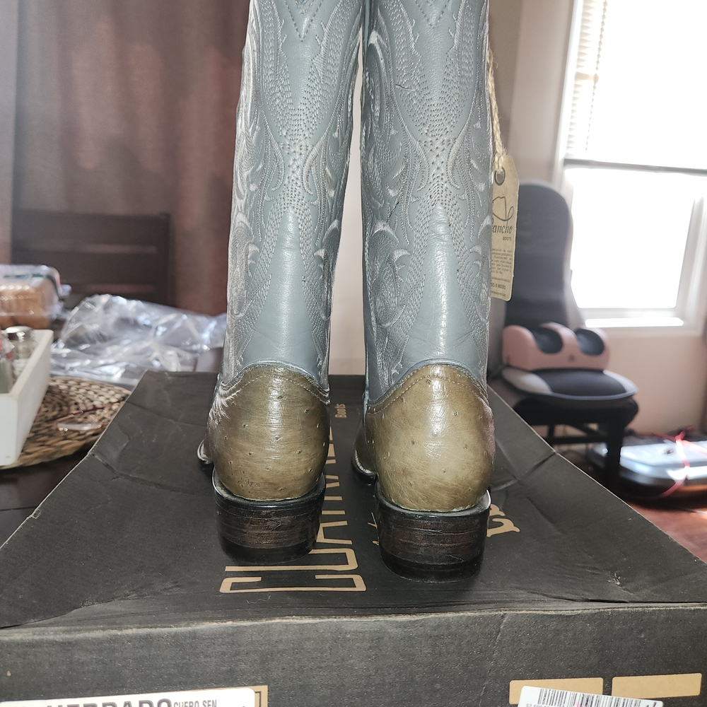 Men's Gray and Tan Cowboy Boots